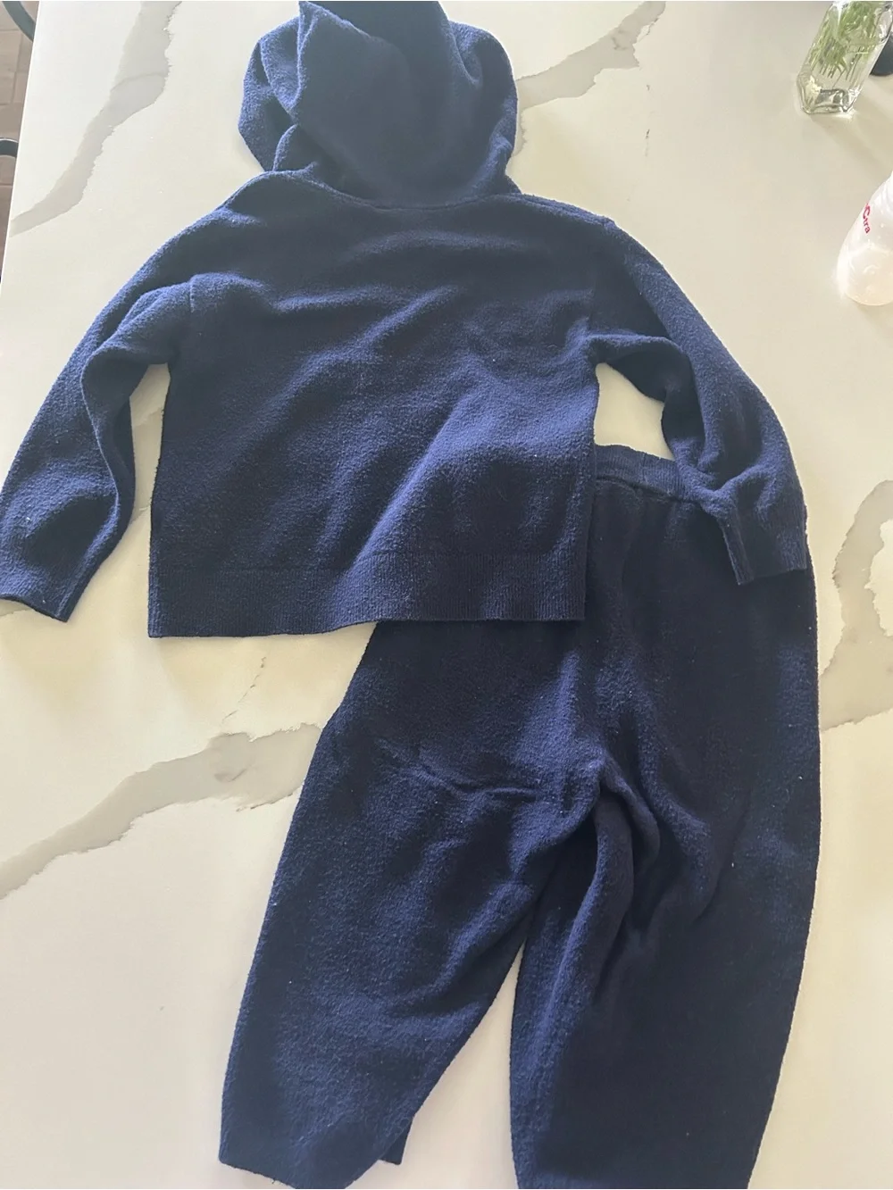 GAP Navy Hooded Knit Sweatshirt & Joggers Kids Set